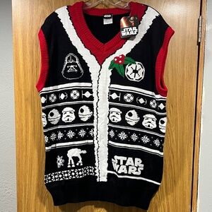 Star Wars Christmas Black and Red Knit Vest